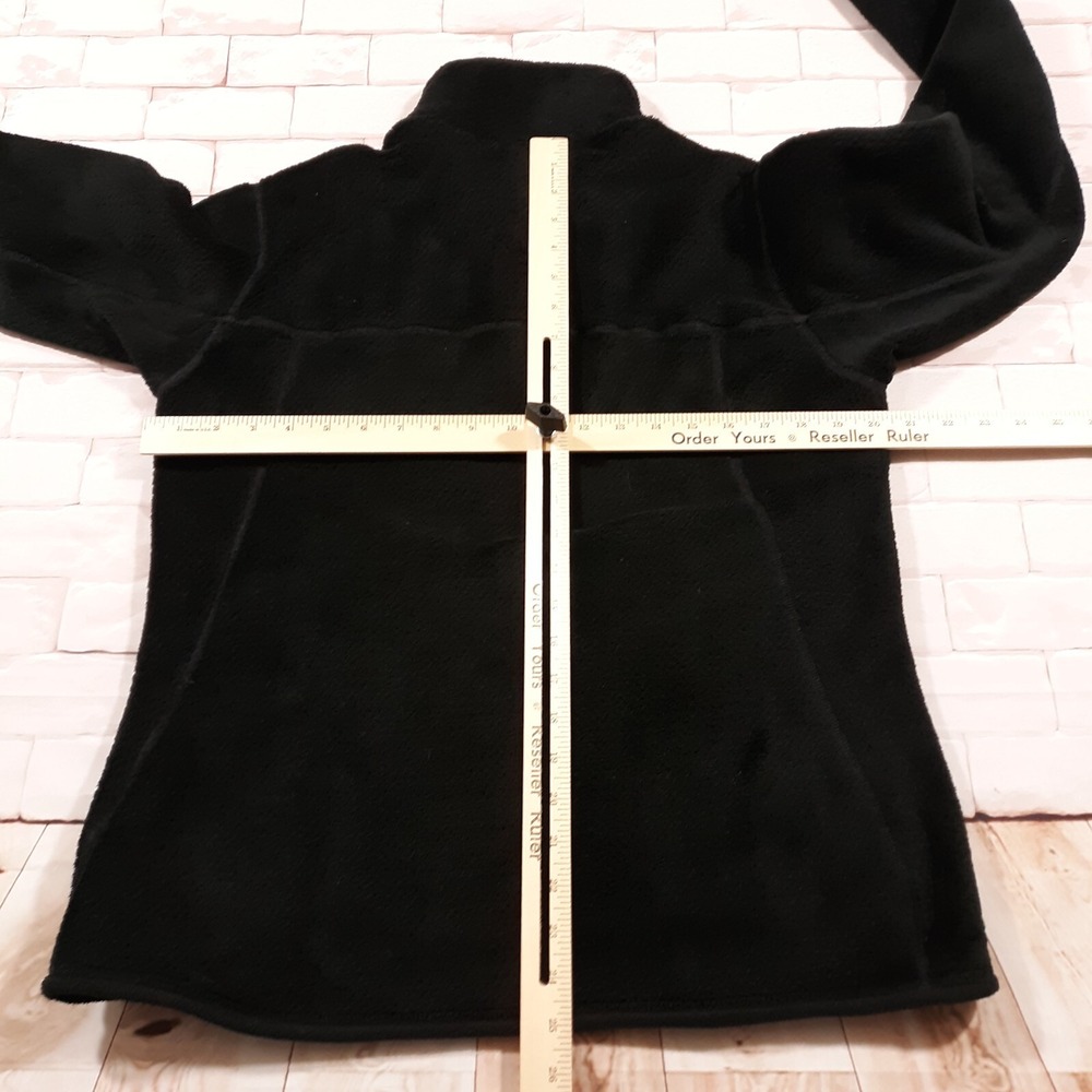 Patagonia Sweater Womens Large Outdoor Travel Hiking Fleece Cozy Snap Black - Picture 7 of 11